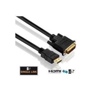 Purelink PureInstall PI3000 - Adapterkabel - Single Link - DVI-D han til HDMI han - 3 m - Tredobbelt isolering - Sort