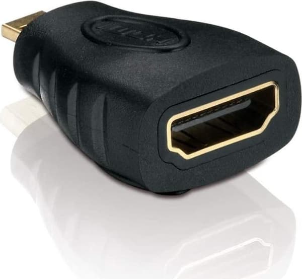 Helos Micro HDMI/HDMI -sovitin - Eco - 1080p Micro HDMI/HDMI 1080p -sovitin kullatuilla pistokeliittimillä. Micro HDMI D -uros (19-nastainen) HDMI A -