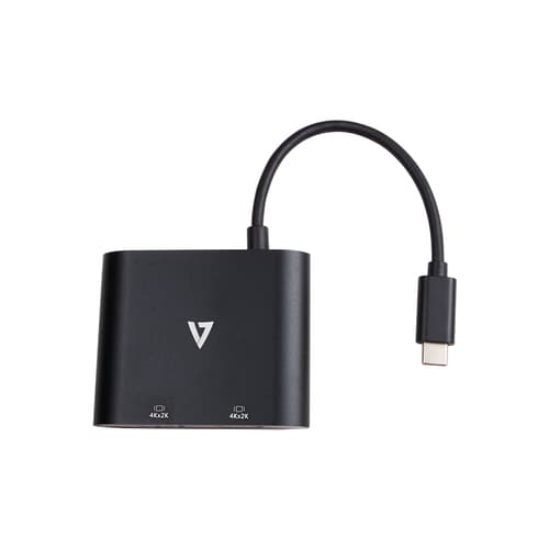 USB-C TO 2X HDMI VIDEO ADAPTER Sort