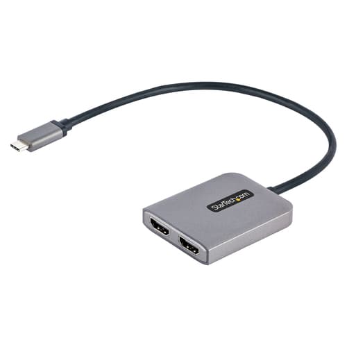 DUAL HDMI MST HUB - 4K 60HZ Sort, Grå