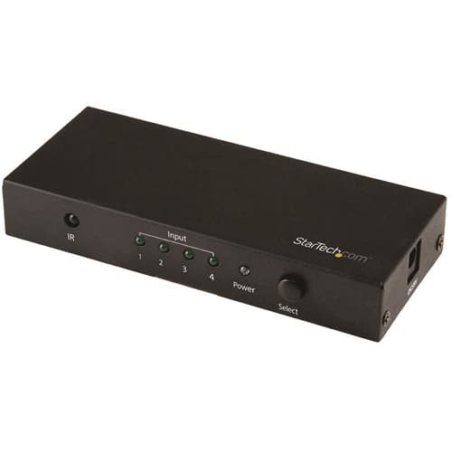 StarTech.com HDMI 2.0 Switch - 4 Port - 4K 60Hz - HDMI Automatic Video Switch Box - Multi Port Hub w/ 1 In 4 Out Functionality (VS421HD20) - video/aud