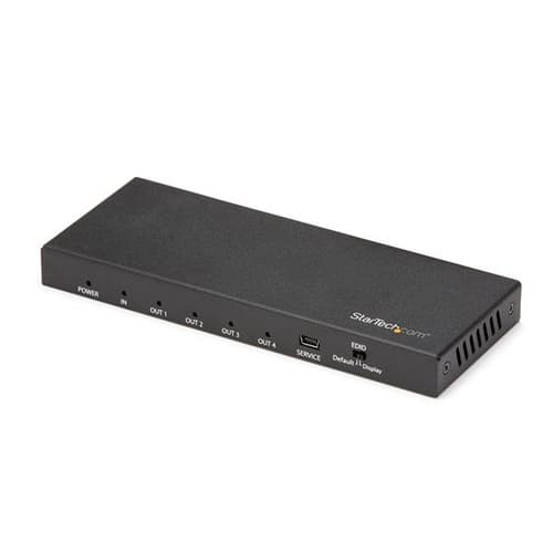 StarTech.com HDMI Splitter - 4-Port - 4K 60Hz - HDMI Splitter 1 In 4 Out - 4 Way HDMI Splitter - HDMI Port Splitter (ST124HD202) - video/audio splitte