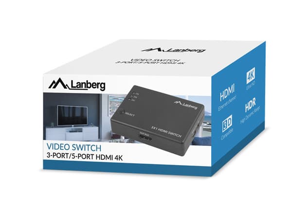 LANBERG VIDEO SWITCH 3X HDMI + MICRO USB PORT