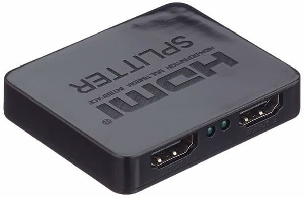 Premiumkabel - khsplit2c - HDMI Splitter 1 till 2 portar 3D 4K x 2K Full HD med USB-strömförsörjning