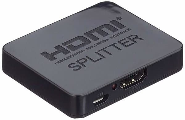 Premiumkabel - khsplit2c - HDMI Splitter 1 till 2 portar 3D 4K x 2K Full HD med USB-strömförsörjning