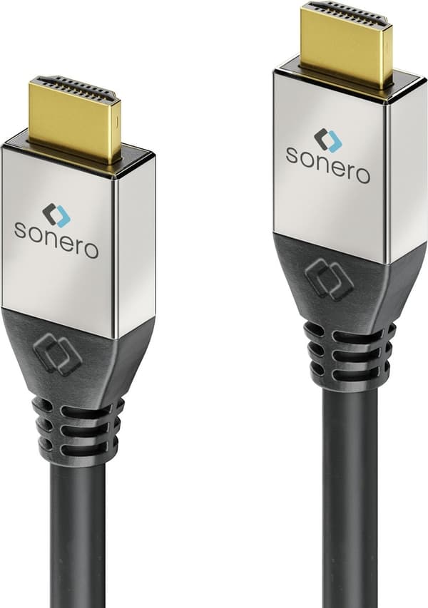 sonero S-HC000-100, 10 m, HDMI Type A (Standard), HDMI Type A (Standard), 3D, 18 Gbit/s, Sort