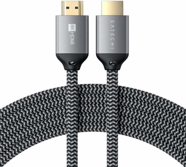 HDMI 2.1 Kabel Ultra HD Opløsning 8K/60Hz Flettet Nylon 2m Satechi Grå