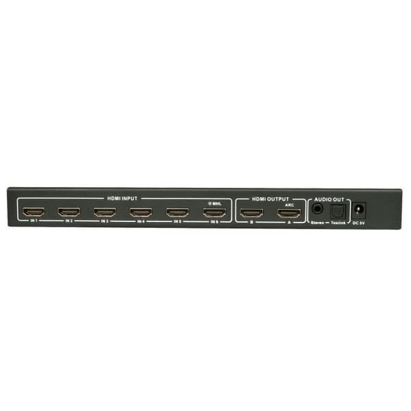 LINDY Switch Matrix HDMI 2.0 6x2 Video/Audio Switch med PiP-funktion 10.2G