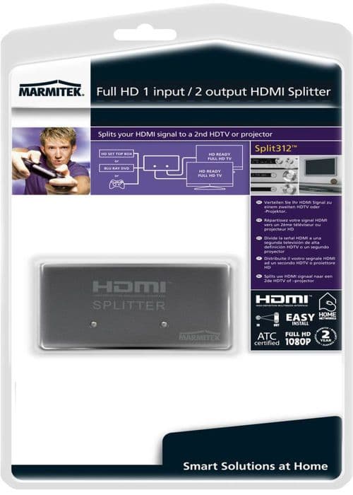 Video/ljudsplitter - MARMITEK - Split 312 UHD - HDCP-kompatibel - 3D - 4K