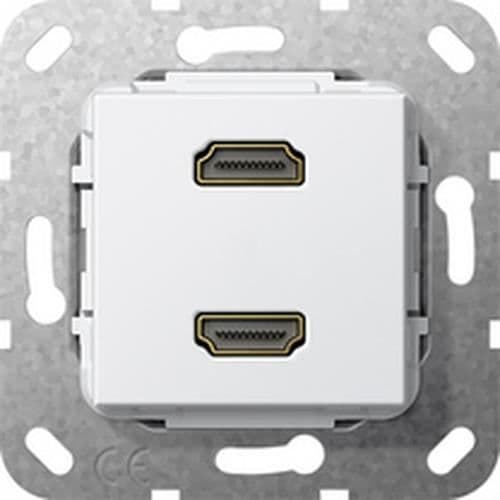 Gira 567103 2 x HDMI Vit Strömuttag