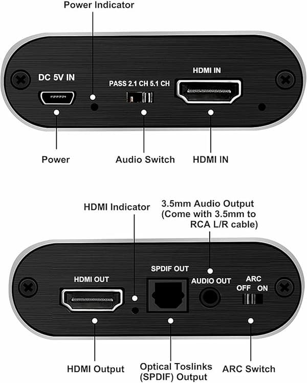 HDMl Lyduttrekker - Video/Lyd Splitter - 3D 4K