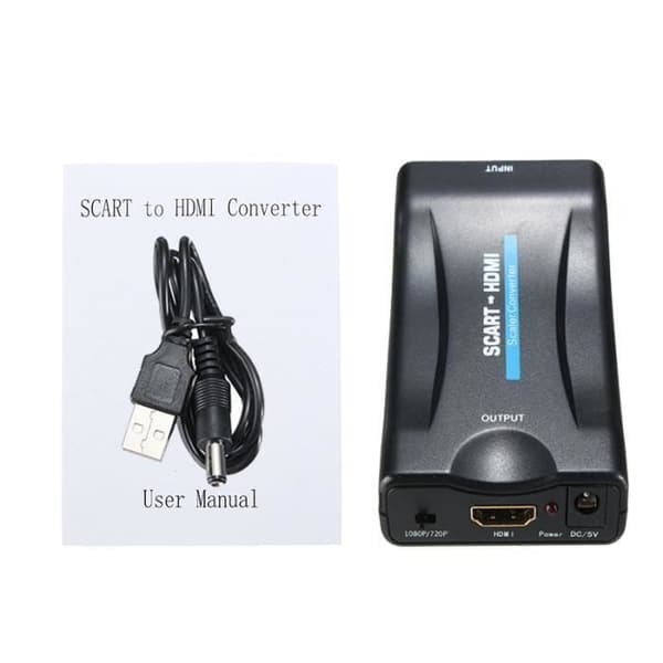 Scart till HDMI Converter Scart till HDMI Adapter 1080P HD för Video Audio DVD Sky Box STB etc
