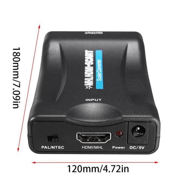Petyoung® Scart till HDMI-omvandlare Scart till HDMI-adapter 1080P HD för DVD, Sky Box, STB, etc.