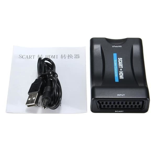 TEMPSA Scart till HDMI-omvandlare Scart till HDMI-adapter 1080P HD för DVD Audio Video