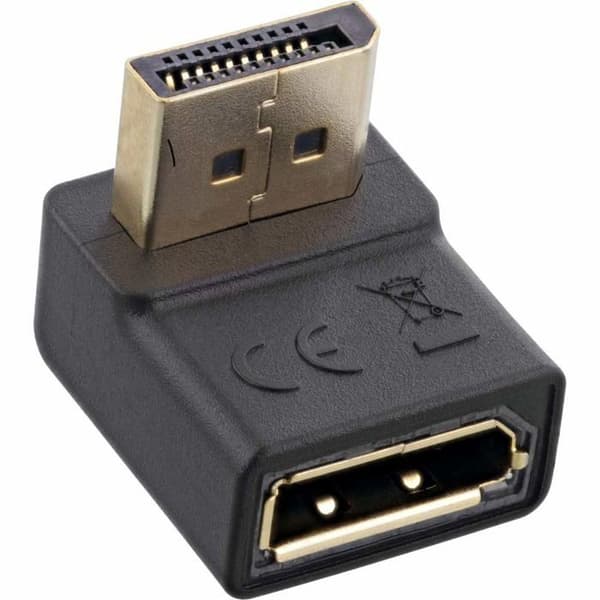Inline - 17199U - (R) DisplayPort-adapter DisplayPort hane/hona armbåge ner