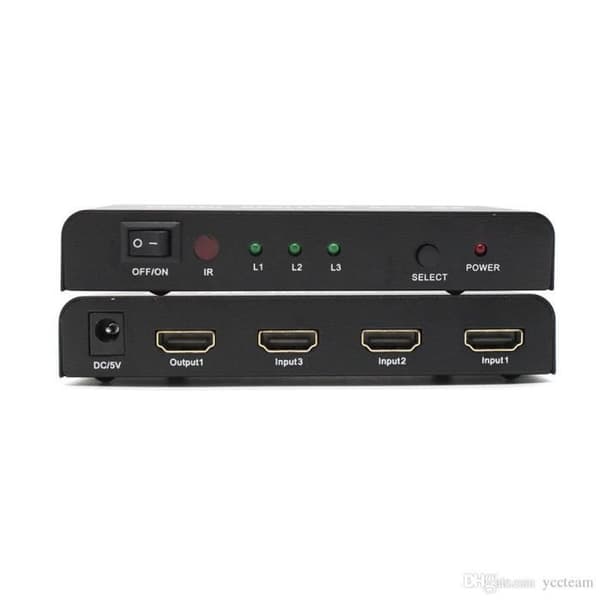 Yatek YK-0301 3x1 HDMI-switch, stöder 3D, välj, förstärk signal och HDMI