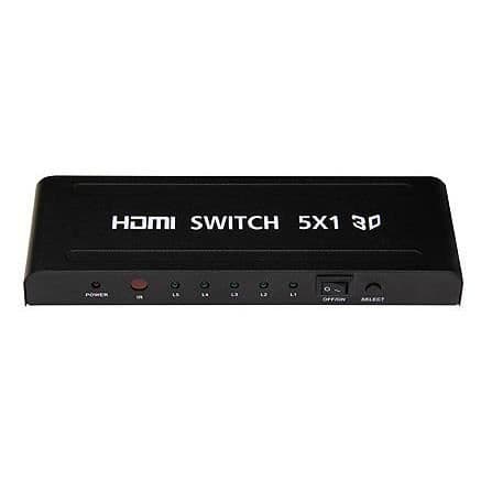 Yatek YK-0501 5x1 HDMI-switch, stöder 3D, välj, förstärk signal och HDMI