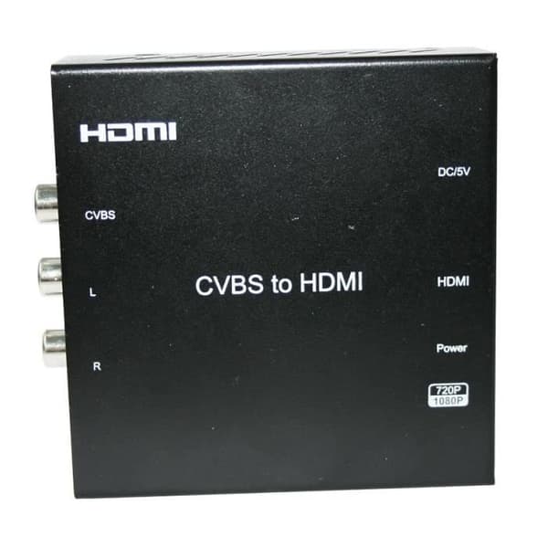 CVBS/RCA till HDMI Video Converter, Färg Svart 720/1080P
