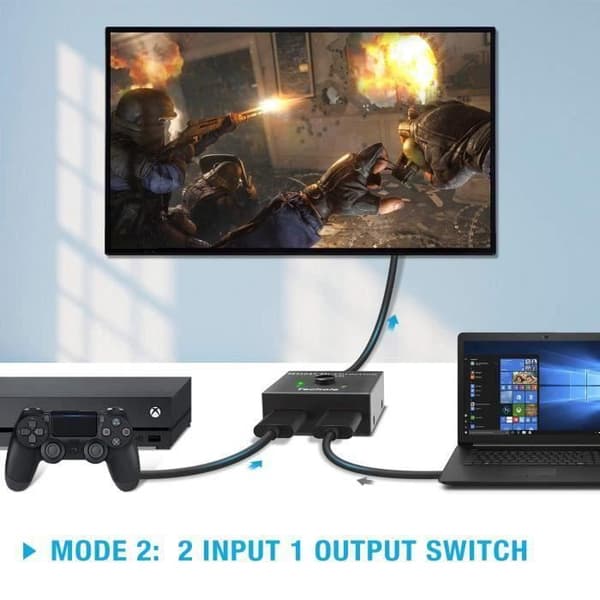 HDMI 4K Bi-riktad Växel HDMI Fördelare 2 IN 1 OUT-1 IN till 2 OUT 3D 1080P 4K@30Hz HDCP HDMI Växel