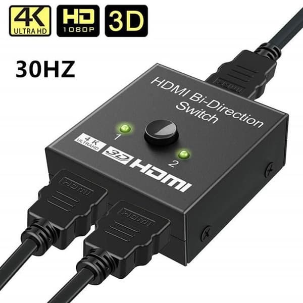 4k 30hz HDMI-splitter 4K 60HZ HD2.0, bidirektionell switch-adapter för PS5 1x2-2x1, 2 i 1 utgång