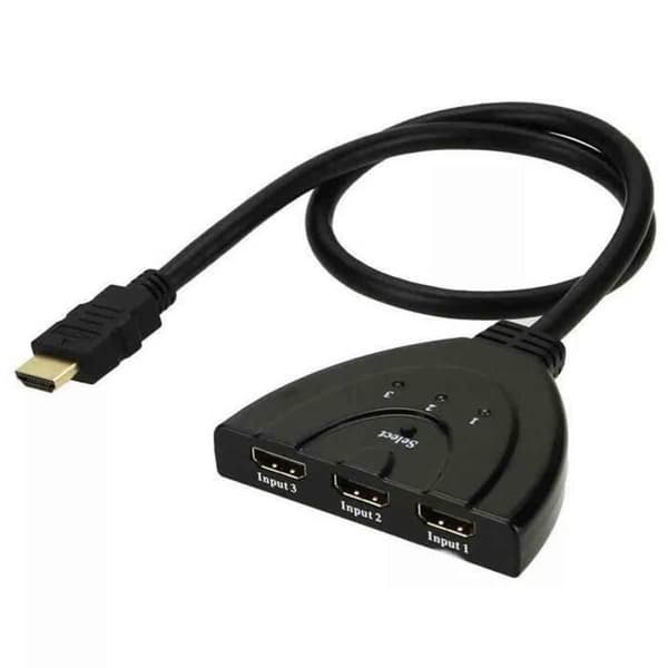 Hdmi Fördelare Switch Kommutator Med Kabel 3 Ingångar 1 Utgång - CSUYEC-A0156