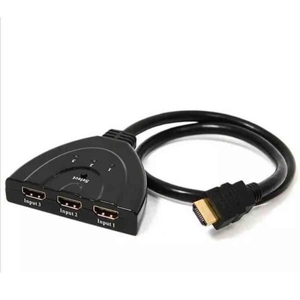 Hdmi Fördelare Switch Kommutator Med Kabel 3 Ingångar 1 Utgång - CSUYEC-A0156