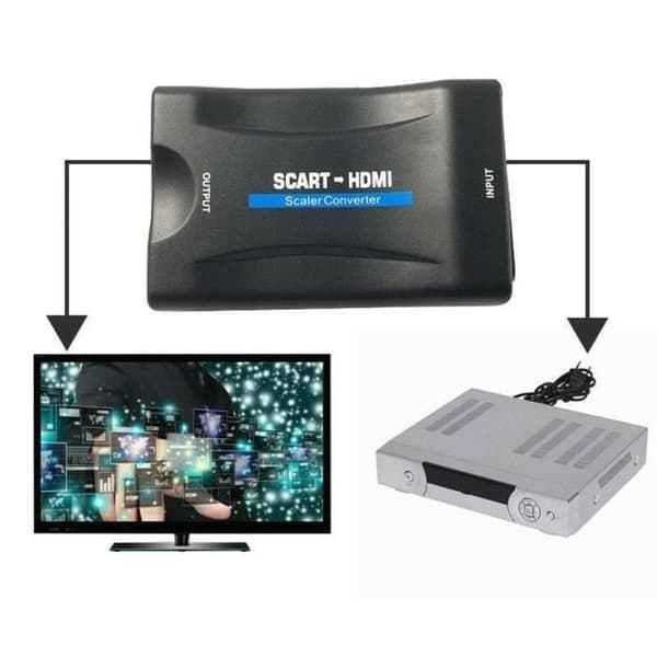 Adapter SCART till HDMI - INF - 1080p - Stöd för PAL/NTSC/SECAM - 1 x SCART - 1 x HDMI