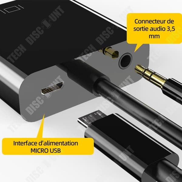 TD HDMI till VGA-adapter 1080P svart HDMI hane till VGA hona omvandlare HDMI till VGA-kablar HDMI till VGA-kablar för bord