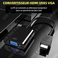 Miniatyrbild 2 av 4: TD HDMI till VGA-adapter 1080P svart HDMI hane till VGA hona omvandlare HDMI till VGA-kablar HDMI till VGA-kablar för bord