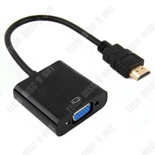 TD HDMI till VGA-adapter 1080P svart HDMI hane till VGA hona omvandlare HDMI till VGA-kablar HDMI till VGA-kablar för bord