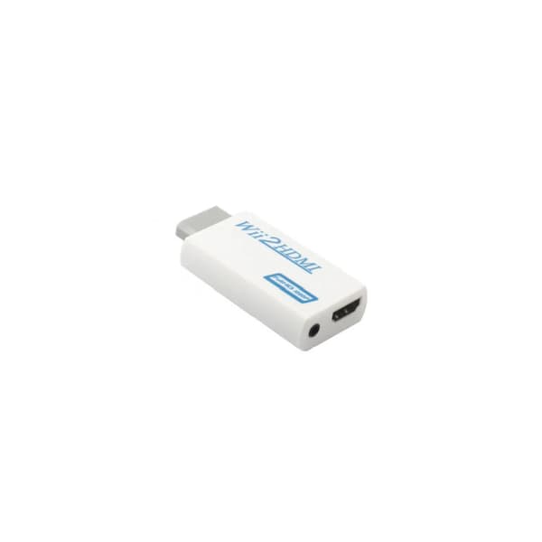 Raptor HDMI-sovitin Nintendo Wii:lle, jossa on 3,5 mm:n äänilähtö