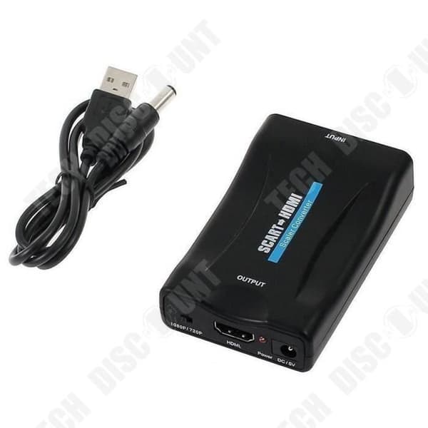 TD® Scart till HDMI-omvandlare Scart till HDMI-adapter 1080P HD för DVD, Box - Computer Video Adapter - Audio Plug vi