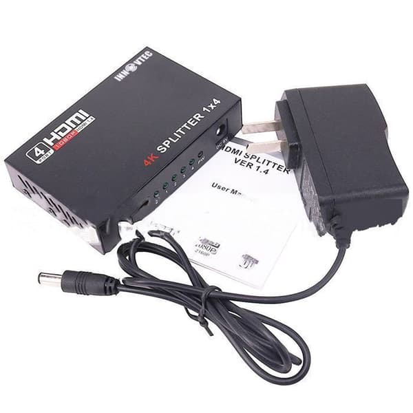 4-ports HDMI splitter INN® Stöd 3D 4K 1080p HD 1 ingång 4 utgångar Stöd för PC, Set-top Box, Blu-ray DVD och TV