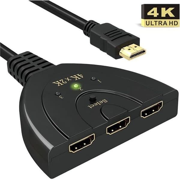 HDMI-switch - Ej specificerad - 4K - 3 portar - Stöder 3D - Ingen strömkabel krävs