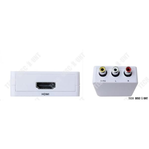 RCA till HDMI-adapter Videokonverter Mini AV Stöd 1080P ljudadapter kvinnlig USB-laddning 3RCA-konsol