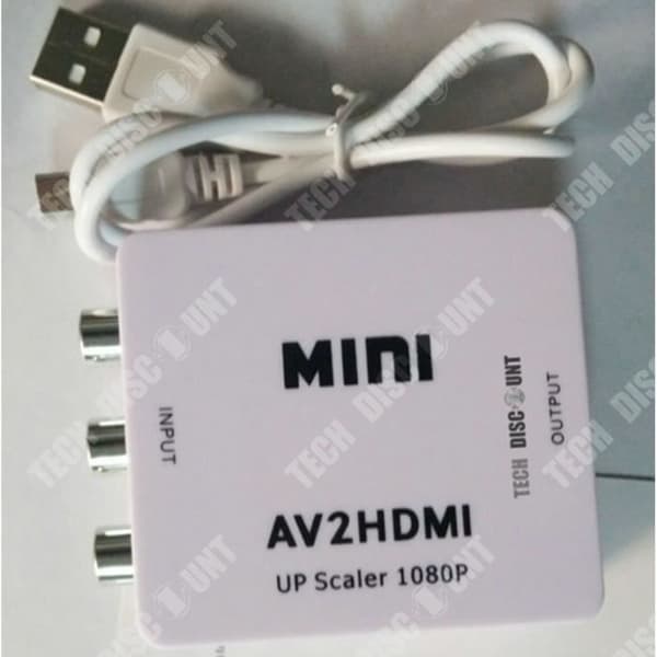 RCA till HDMI-adapter Videokonverter Mini AV Stöd 1080P ljudadapter kvinnlig USB-laddning 3RCA-konsol