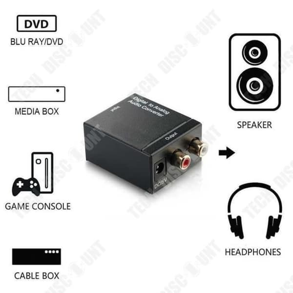 Digital ljudomvandlare - TD® - 3,5 MM - 2 ingångar - Analog stereo - Lätt och hållbar