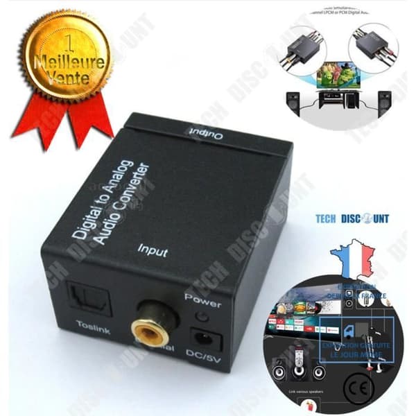 Digital ljudomvandlare - TD® - 3,5 MM - 2 ingångar - Analog stereo - Lätt och hållbar