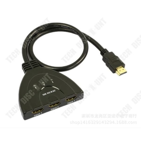 TD® HDMI Switch Splitter Selector 3 Port Auto Audio Video 480i-480P-720P-1080i-1080P Intelligent Manuell Plug and P