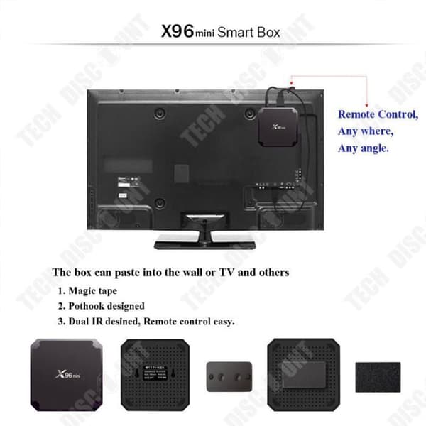 TD® X96 Mini Smart TV Set Top Box Hög kvalitet HDMI-gränssnitt Universalkompatibilitet 4K Ultra HD TV BOX 16G Wifi Android TV B