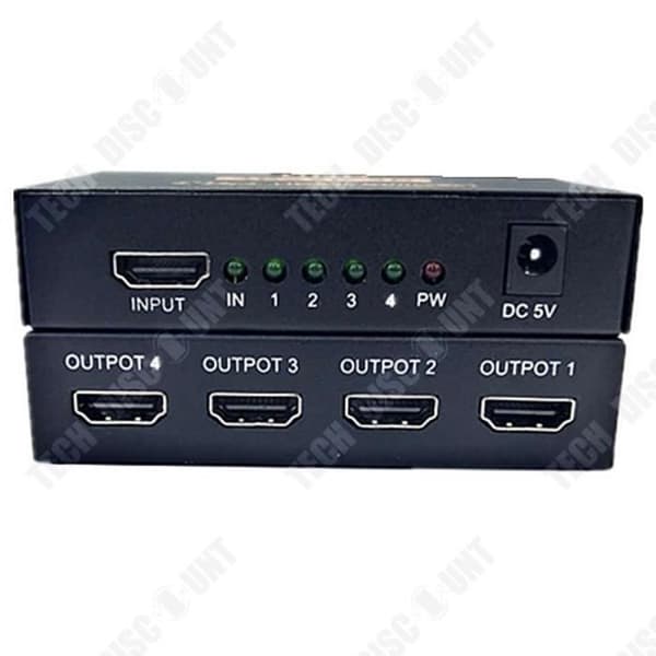 TD® HDMI Splitter En ingång, fyra utgångar 4K*2K Video och Audio Splitter Lämplig för HD, DLP, LCD-projektorer