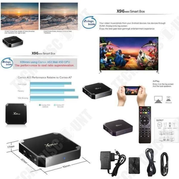 TD® X96 Mini Smart TV Set Top Box TV BOX 16G Wifi Android TV Box Hög kvalitet HDMI-gränssnitt 4K Ultra Universal Kompatibilitet