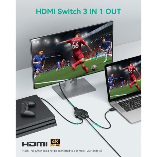 HDMI-switch - GENERIC - GANA 4K - 3 portar - Plug and Play - Upplösning 1080P
