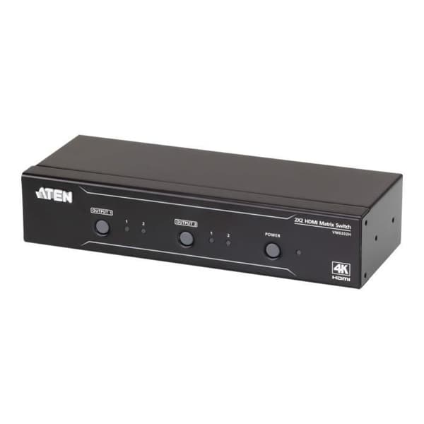 ATEN VanCryst VM0202H 2x2 4K HDMI Matrix Video/Audio Switch - Svart