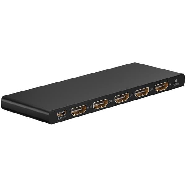 HDMI-splitter - Goobay - 1 till 4 - Aluminium - 4K @ 60 Hz - Plug &amp; Play