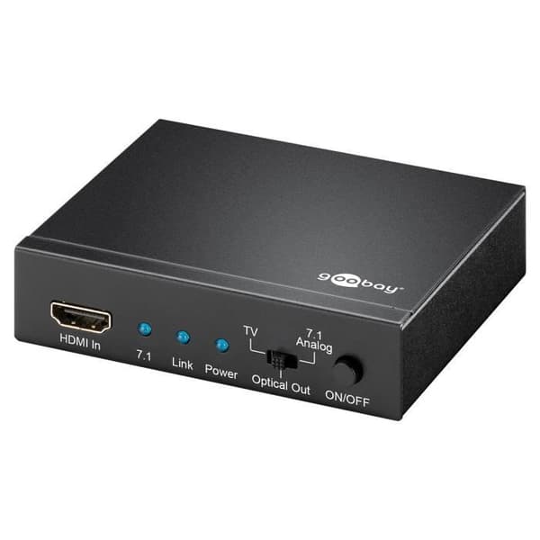 HDMI-ljudextraktor - Goobay - 4K@60Hz - Digital och analog signal - Guldpläterade kontakter - Plug & Play
