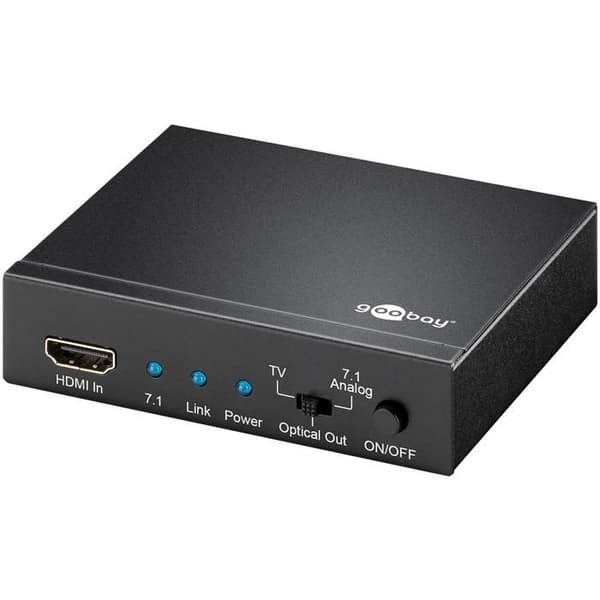HDMI-ljudextraktor - Goobay - 4K@60Hz - Digital och analog signal - Guldpläterade kontakter - Plug & Play
