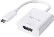 PureLink iSeries - video-/lydadapter - HDMI / USB - USB-C (M) til HDMI (W) - 10 cm - tredobbelt isolering - hvid - 4K-understøttelse (IS180) Hvid