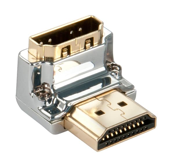 Lindy CROMO Down - Right Angle Adapter - HDMI - HDMI 19pin (F) - HDMI 19pin (M) - Afskærmet (41505)