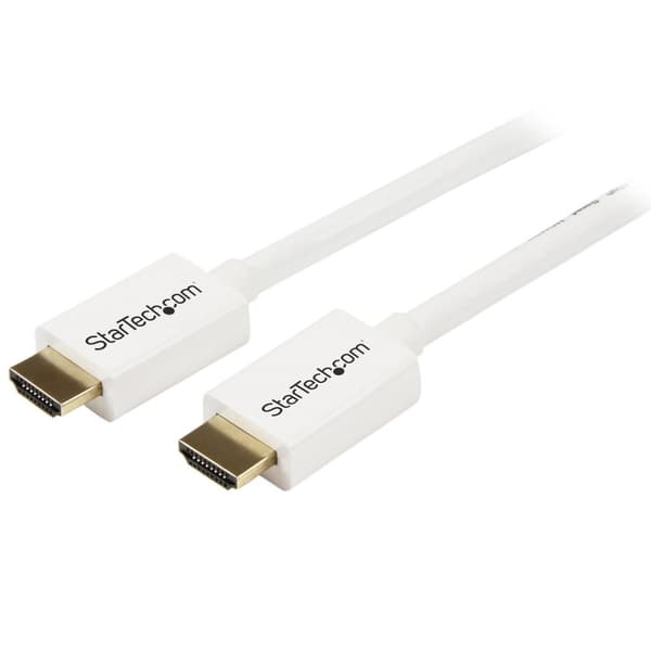 StarTech.com 5m High Speed HDMI-kabel - Ultra HD 4k x 2k HDMI CL3-kabel för installation i vägg med guldpläterade kontakter - Vit